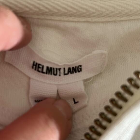 Helmut Lang Full Zip Hoodie Drawstring Jacket White Womens Size Large - Picture 7 of 9